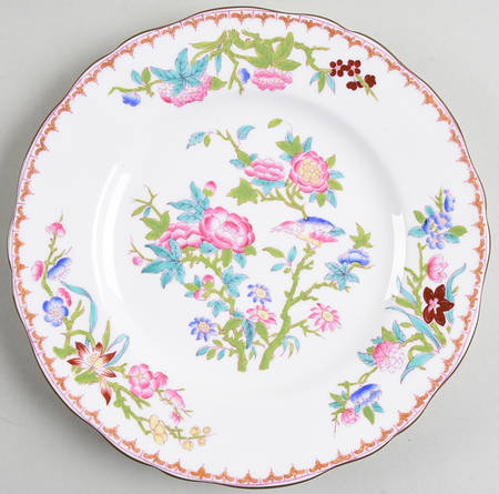 Cuckoo (Scalloped, White, Globe Backstamp) Salad Plate