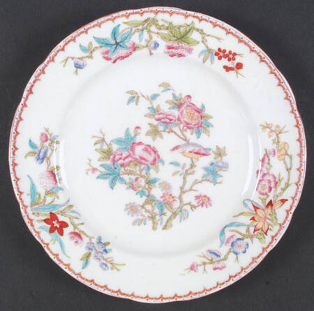 Cuckoo (Scalloped, White, Globe Backstamp) Dinner Plate
