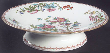 Cuckoo (Scalloped, White, Globe Backstamp) Round Compote (Height X Width)