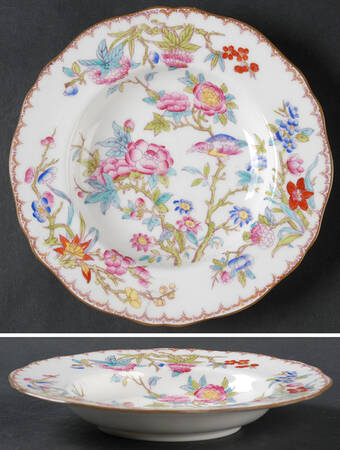 Cuckoo (Scalloped, White, Globe Backstamp) Rim Fruit/Dessert (Sauce) Bowl