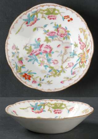 Cuckoo (Scalloped, White, Globe Backstamp) Fruit/Dessert (Sauce) Bowl