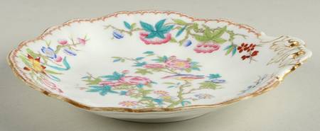 Cuckoo (Scalloped, White, Globe Backstamp) 1 Handle Bon Bon