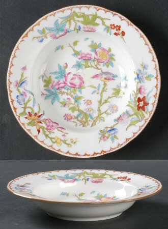 Cuckoo (Scalloped, White, Globe Backstamp) Rim Fruit/Dessert (Sauce) Bowl