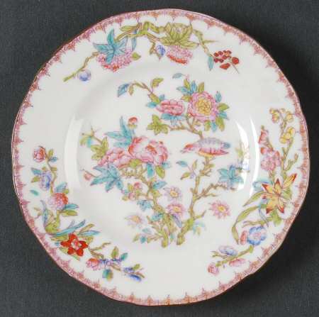 Cuckoo (Scalloped, White, Globe Backstamp) Bread & Butter Plate