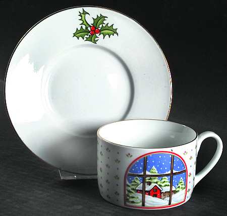 The Night Before Christmas Flat Cup & Saucer Set