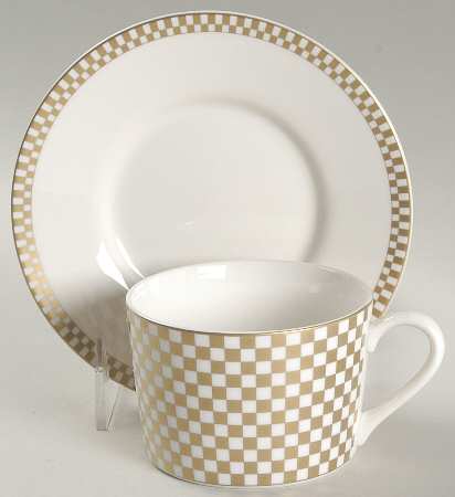 Vassar Gold Flat Cup & Saucer Set