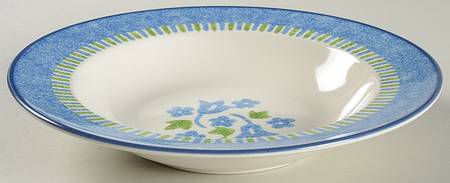Spring Court Blue Large Rim Soup Bowl