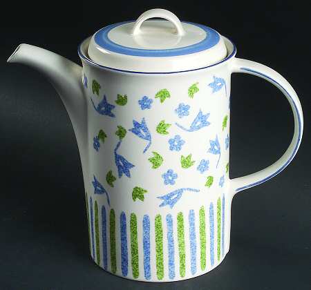 Spring Court Blue Coffee Pot & Lid