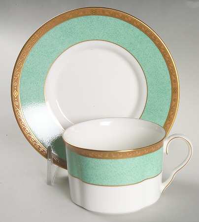 Victorian Jade Flat Cup & Saucer Set