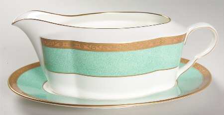 Victorian Jade Gravy Boat & Underplate
