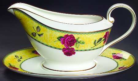 Rose Moire Gravy Boat & Underplate