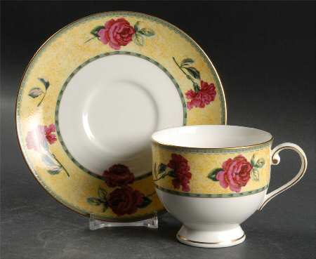 Rose Moire Footed Cup & Saucer Set