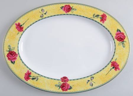 Rose Moire 15" Oval Serving Platter