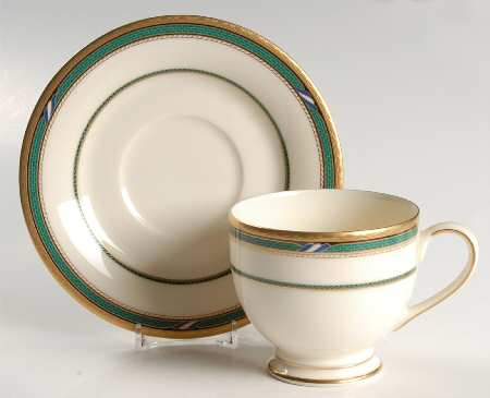 Estate Jewel Footed Cup & Saucer Set