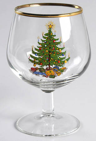 Old Fashioned Christmas Tree Glassware Goblet