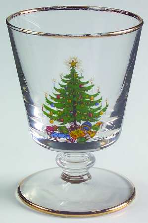 Old Fashioned Christmas Tree 6 Oz Glaassware on the Rocks