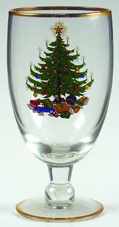 Old Fashioned Christmas Tree Glassware Juice