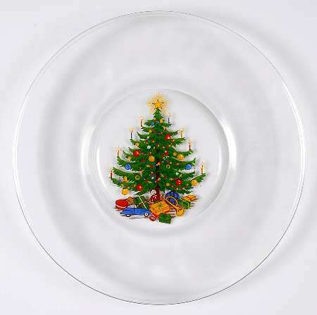 Old Fashioned Christmas Tree Glassware Salad Plate