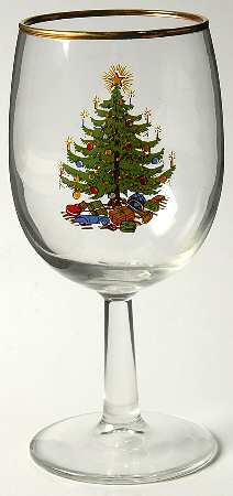 Old Fashioned Christmas Tree 10 Oz Glassware Goblet
