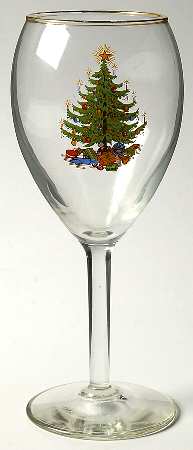 Old Fashioned Christmas Tree 12 Oz Glassware Goblet