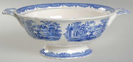 Fountains Blue Round Vegetable No Lid