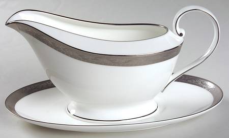 Crown Jewel Platinum Gravy Boat & Underplate