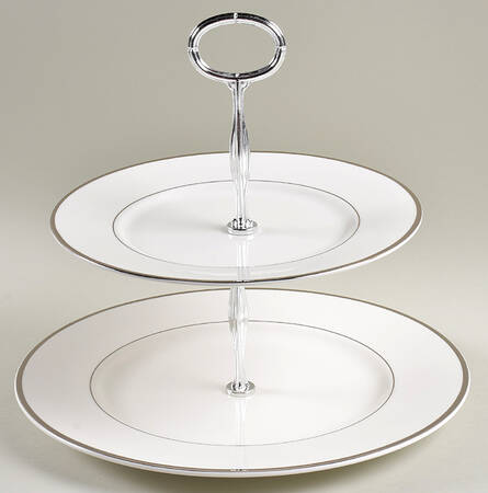 Cameo Platinum 6 5/8"-10"  2 Tiered Serving Tray (Dp, Sp) HC