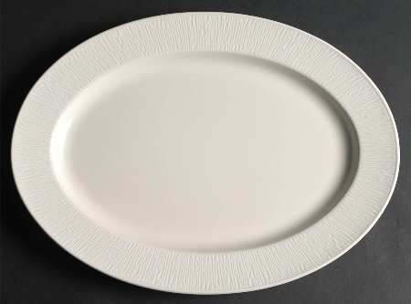 White Birch 15" Oval Serving Platter