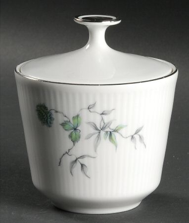 Green Ming (Platinum Trim) Sugar Bowl & Lid