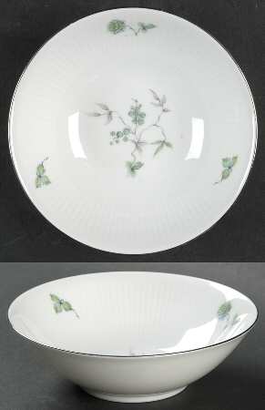 Green Ming (Platinum Trim) Fruit/Dessert (Sauce) Bowl