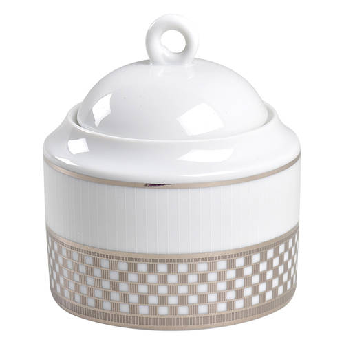 Platinum Symmetry Sugar Bowl & Lid
