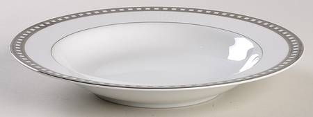 Platinum Symmetry Rim Soup Bowl