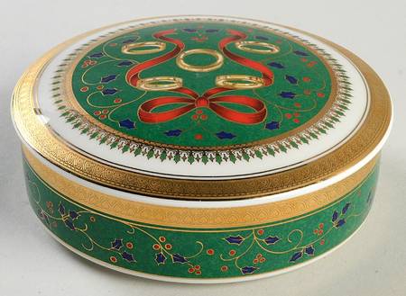 Twelve Days of Christmas Gold 5" Round Box & Lid