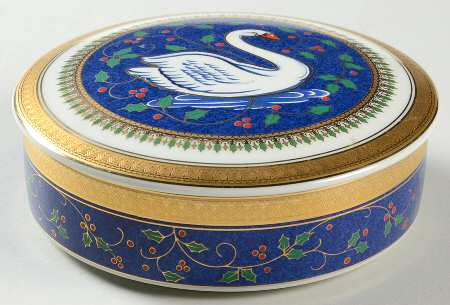 Twelve Days of Christmas Gold 5" Round Box & Lid