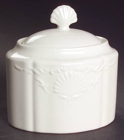 South Hampton White Sugar Bowl & Lid