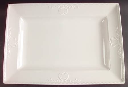 South Hampton White 18" Rectangular Serving Platter by Mikasa
