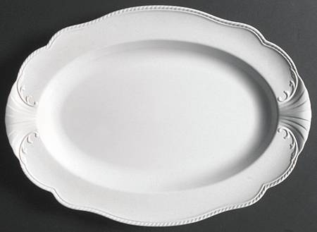 South Hampton White 18" Oval Serving Platter