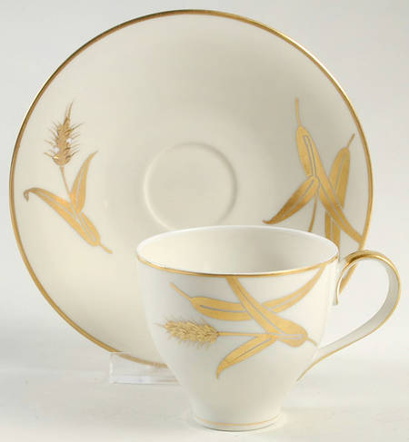 Midas (Cream Background, Japan) Footed Demitasse Cup & Saucer Set
