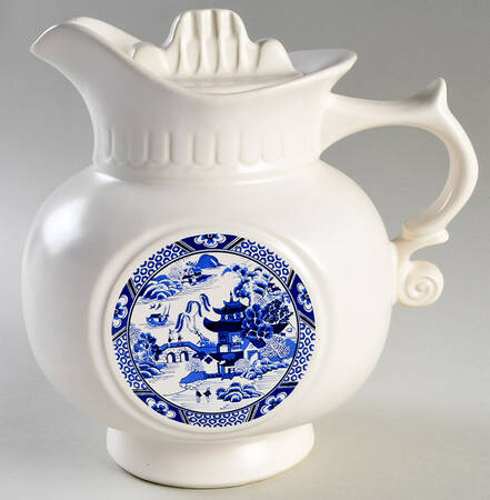 Blue Willow Figural Cookie Jar & Lid