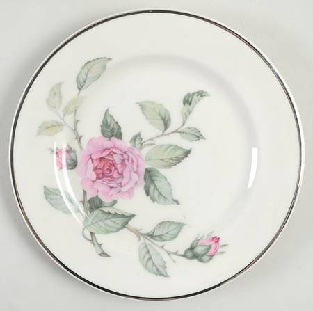 Venetian Rose (Smooth, Platinum Trim) Bread & Butter Plate