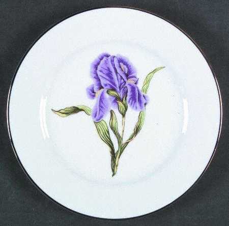 Golden Leaf Floral Salad Plate