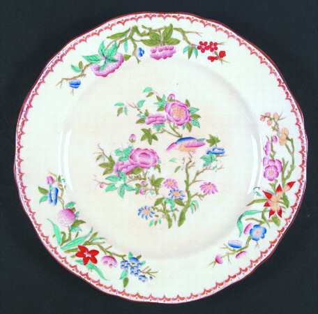Cuckoo (Scalloped, Cream, Globe Background) by Minton