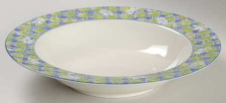 Tartan Blue (Blue & Green Plaid) 10" Round Vegetable Bowl