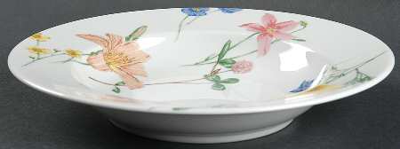 Floral Splendor Large Rim Soup Bowl
