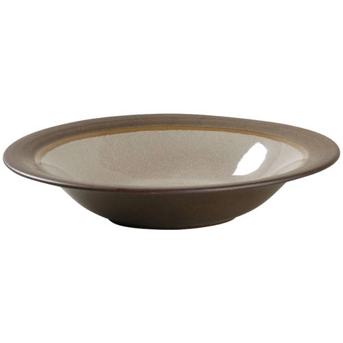 Swiss Coffee Dark Brown Rim Soup Bowl