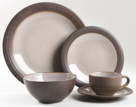 Swiss Coffee Dark Brown 5 Piece Place Setting