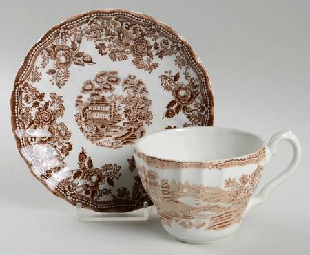 Tonquin Brown Footed Cup & Saucer Set