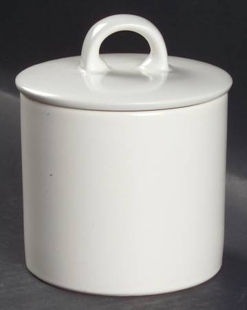 Stone Glaze White Sugar Bowl & Lid