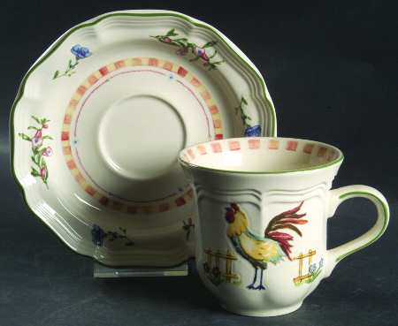 Bon Jour Flat Cup & Saucer Set