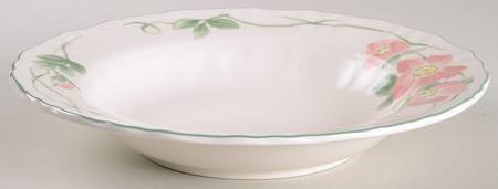 Rambling Rose Large Rim Soup Bowl
